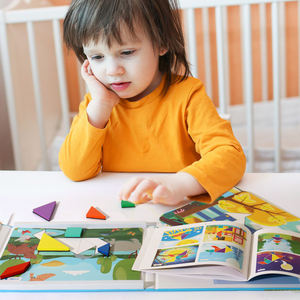 Aimant de dessin animé créatif pour enfants 3D Tangram Puzzle Book Games Aides à l'enseignement Forme éducative pour bébé Jouets de bricolage pour enfants Garçons Filles - Product Image 2