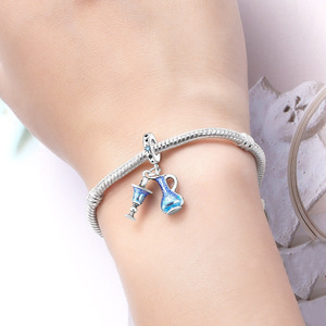 Original White Copper <b>Bead</b> <b>Bracelet</b> - DIY Blue Galaxy Cocktail Decorative Jewelry, Personalized Women's Jewelry - Product Image 6