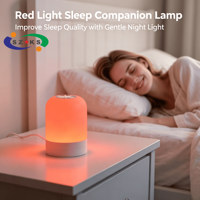 Lampe de chevet portable ks LH16 670nm à lumière rouge pour l'aide au sommeil, avec contrôle tactile PP, intensité variable en continu, pour le soulagement du stress, le yoga, la méditation et les voyages, idéale pour bébé