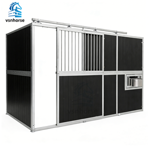 Kit Prefabbricati <span class=keywords><strong>VSN</strong></span> per Stalle Portatili con Porta Scorrevole, Box per Cavalli Zincati per Facile Trasporto e Installazione - Product Image 1