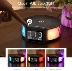 <span class=keywords><strong>Lampe</strong></span> de table à chargeur rapide sans fil 15W Design moderne écologique avec corps contemporain Base de l'ampoule E14 et fonctionnalité d'horloge - Product Image 3