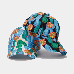 Topi Bisbol Uniseks 6 Panel yang Dapat Disesuaikan, Topi Matahari Musim Semi Musim Panas, Pola Kaktus Tropis, Topi Cetak Penuh, Topi Bunga Tropis - Product Image 2