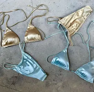 Maillots <span class=keywords><strong>de</strong></span> <span class=keywords><strong>bain</strong></span> et maillots <span class=keywords><strong>de</strong></span> <span class=keywords><strong>bain</strong></span> brillants Sweet Girl Micro <span class=keywords><strong>Mini</strong></span> Bikini Set Metallic Fabric Sexy Maillots <span class=keywords><strong>de</strong></span> <span class=keywords><strong>bain</strong></span> <span class=keywords><strong>pour</strong></span> femmes - Product Image 1