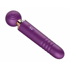 New 3 in 1 Sucking Tapping Thrusting Adult Personal Silicone Sex Toy Vibrator Rod Av Wand Massager Dildo for Women Female