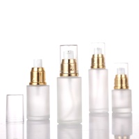 Mattierte Glasflasche 20ml 30ml 40ml 50ml 60ml 80ml 100ml 120ml mit Goldpumpzerstäuber für Kosmetikverpackungen