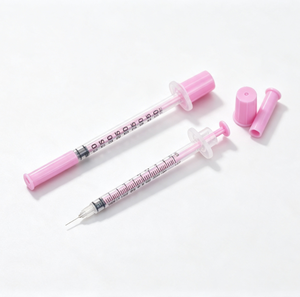 Seringues d'<span class=keywords><strong>insuline</strong></span> stériles jetables VetRx roses de 0,3 ml, 0,5 ml, 1 ml, aiguilles vétérinaires U-40 29G 30G 31G 8 mm 5/16'' 12,7 mm 1/2'' pour animaux de compagnie - Product Image 2