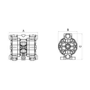 Meclube-028-P250-AB1ที่ดำเนินการทางอากาศปั๊มไดอะแฟรมคู่ mod. P250ในปะเก็นโพรพิลีนใน NBR - Product Image 2