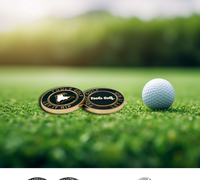 Marqueur de balle de golf magnétique personnalisé OEM avec design 3D de pièce de monnaie, clip pour chapeau et attache pour club de golf - Modèle SER-GA-PKM