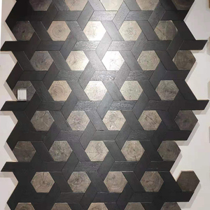 Especial roble tratado de madera grano final de hexágono diseño final grano de pared de madera del Panel de la decoración - Product Image 3