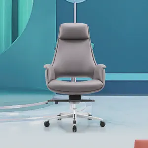 Executive Chair Moder 360-Grad-Rollen Drehbarer Bürostuhl aus hochwertigem Leder mit hoher Rückenlehne