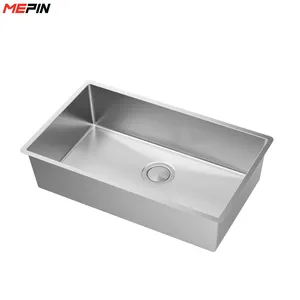Mepin Drop-In Moderne Handgemaakte Workstation Boerderij SUS304 Alle-In-Een Roestvrij Staal Enkele Kom Utility Sink voor Keuken