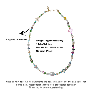 Collier ras <span class=keywords><strong>du</strong></span> cou en perles d'eau douce naturelles, perles colorées Dopamine, réglable, en acier inoxydable, hypoallergénique, inaltérable, tendance, cadeau - Product Image 2