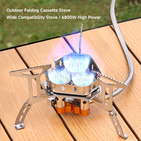 Réchaud à gaz pliable 3 brûleurs, mini portable de camping, brûleur unique extérieur, coupe-vent, haute puissance, pour pique-niques et cuisson