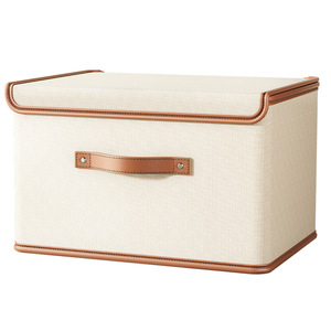 Clothing <b>Storage</b> <b>Box</b> Oxford Cloth Pu Handle One Piece Lid Hollow Board Large Size Clothes Organizer Rectangle Foldable Stackable - Product Image 5