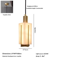 Suspension LED 220V en fer et marbre doré, style minimaliste italien, pour chambre, villa, îlot de cuisine, couloir, comptoir de bar
