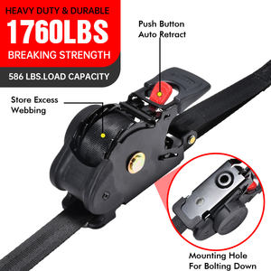 Paquete <span class=keywords><strong>de</strong></span> 2 Correas <span class=keywords><strong>de</strong></span> Amarre Retráctiles Automáticas Personalizables <span class=keywords><strong>de</strong></span> 1 x 10 pies, Resistentes, con Capacidad <span class=keywords><strong>de</strong></span> Carga <span class=keywords><strong>de</strong></span> 1760 lb, para Mudanzas y Carga - Product Image 4