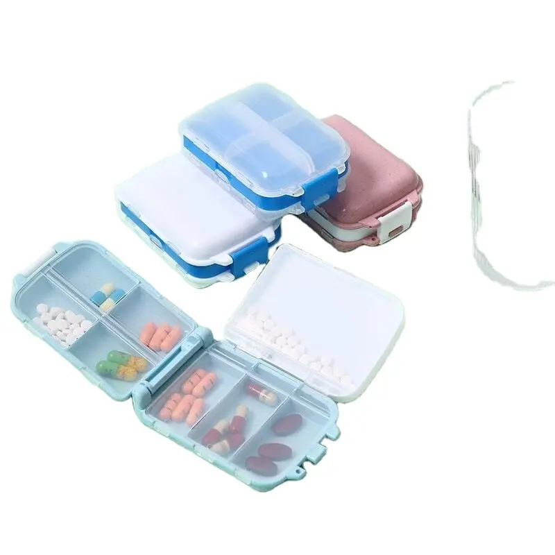 2 Pack viaje píldora organizador de almacenamiento caso de caja de la píldora con 8 compartimentos para vitaminas aceite de hígado de bacalao suplementos