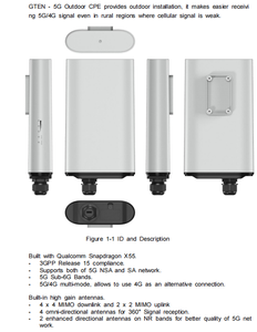 Router CPE 4G LTE 5G NR de Alta Velocidad para Exteriores con Fuente de Alimentación PoE, Doble SIM, IP67 Impermeable, Firewall, VPN para RV y Áreas Rurales - Product Image 6
