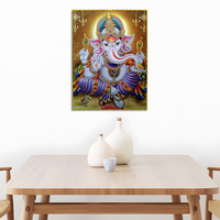Peinture religieuse en gros : Ganesha, le Dieu du Riche, avec son trompe d'éléphant – Tableau décoratif pour la maison