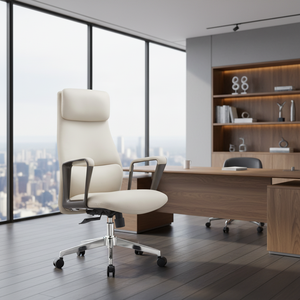 Fauteuil de bureau exécutif en cuir ergonomique Sinonis, dossier haut moderne, inclinable et réglable, de luxe - Product Image 5