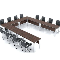 Table de conférence en bois en forme de U pour salle de formation