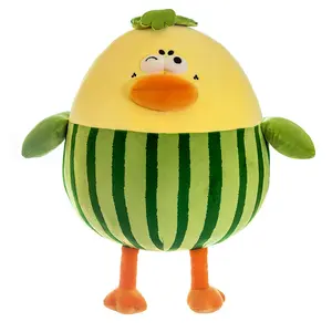 OEM Custom Hugging Duck Doll Healing Cute Girls Birthday Gift Watermelon Duck Fluffy Plush Toy