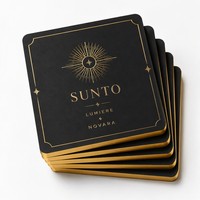 Carte de visite personnalisée de luxe en papier épais avec bord doré |   Papier standard 400 g/m² + estampage à chaud doré pour les agences technologiques et créatives