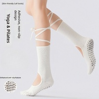 Chaussettes de yoga à sangles pour femmes, édition printemps/automne – Chaussettes d'intérieur professionnelles antidérapantes à 5 doigts, design sans couture, ODM, pour adultes