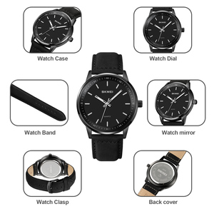 Reloj cronógrafo redondo para hombre, correa de cuero de lujo, reloj de cuarzo resistente al agua 30M, relojes al por mayor - Product Image 2