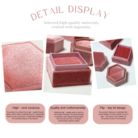 Boîte à bijoux miniature en velours avec logo personnalisé FANDIJI, emballage de luxe pour bague, coffret cadeau pour mariage
