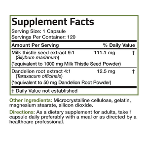 Cápsulas de Extracto de Cardo Mariano OEM 1000mg con Raíz de Diente de León para Apoyo a la Desintoxicación del Hígado, Sin GMO, 120 Unidades - Product Image 2
