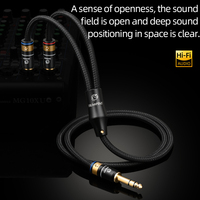 ERUMPENT 6.5mm double câble audio stéréo connecteur plaqué or en cuivre pur pour mélangeurs de puissance de téléphone et audio Hifi 6.5 pour haut-parleur