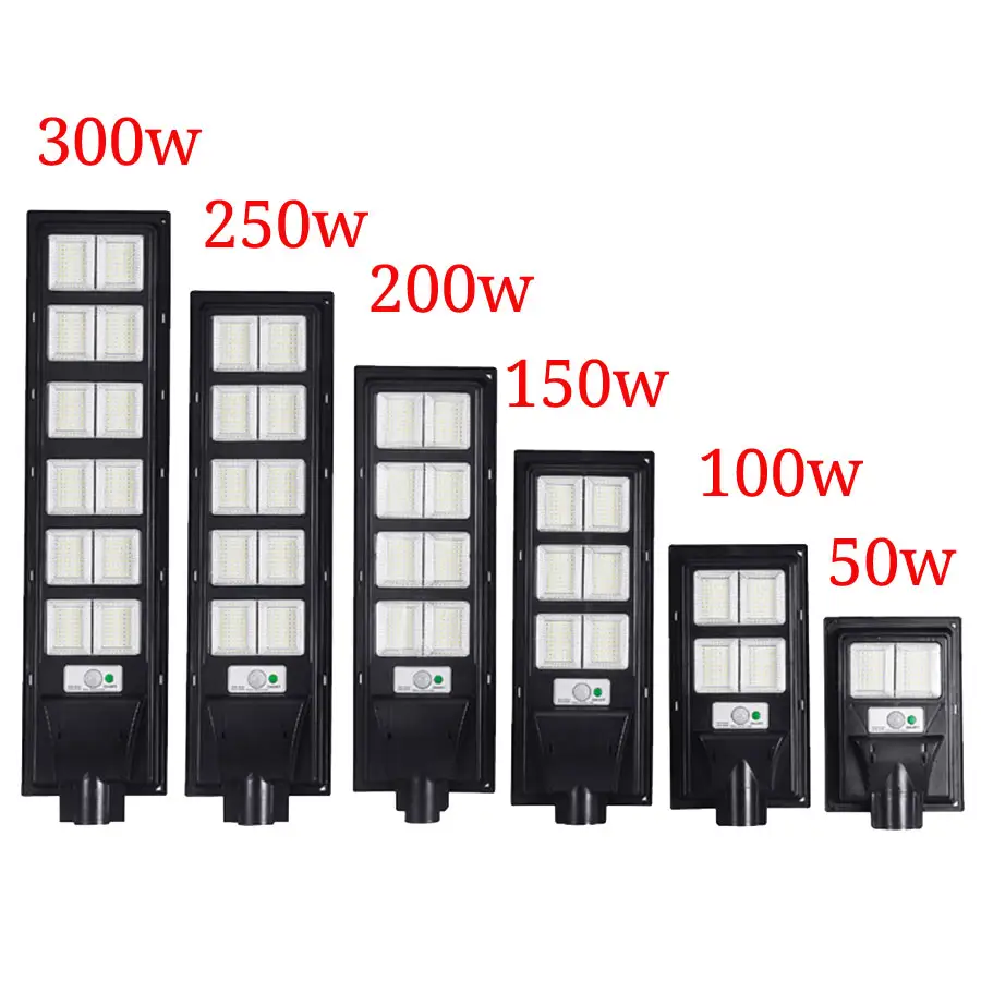 Farola solar led de 50w, 100w, 150w, 250w, 300 w, 200w, lámpara impermeable para exterior y carretera