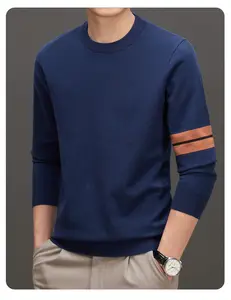पुरुषों के लिए हॉट सेल सांस लेने योग्य सॉलिड कॉज़ल क्रू नेक स्प्रिंग ऑटम समर विंटर लंबी आस्तीन रंग कस्टम बुना हुआ स्वेटर