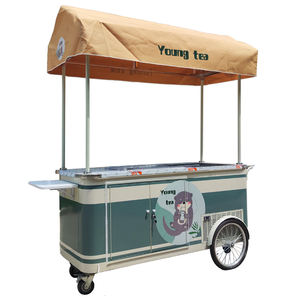 Driewieler Kiosk Italiaans Ijs Push Kar Ijskar Snack Voedsel Kiosk Fiets Mobiele Vriezer Ijskar - Product Image 6