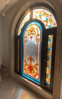 Panneau en verre teinté artisanal personnalisé, verre décoratif biseauté pour porte, fenêtre, couleur et forme personnalisées, décoration suspendue
