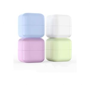 Pot carré double couche en PP 20g 30g 50g 100g, pots cosmétiques vides en plastique PP de forme carrée blanc, noir, bleu avec couvercles - Product Image 1