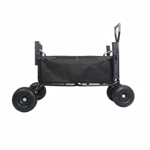 Chariot de plage pliable 4 roues Shopping Wagon de pêche pliable chariot robuste gonflable plage roues poche de rangement 550 - Product Image 1