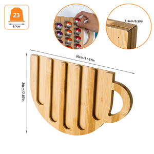 Tempat Penyimpanan Kapsul Kopi Bambu yang Dipasang di Dinding, Tempat Penyimpanan Kapsul Kopi Nespresso untuk Meja Dapur - Product Image 2