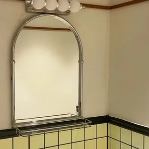 Toilet Mirror Nordic Modern Design <b>Illuminated</b> Round Compact Aesthetic Bedroom Bathroom Living Room <b>Makeup</b> Home Product - Product Image 2