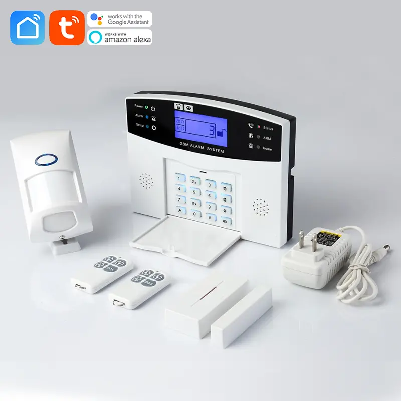 sim card for bank,home,hospital Smart voice 433/315mhz frequency wireless GSM alarm system