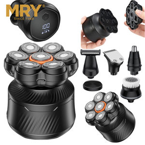 Rasoir électrique MRY pour hommes chauves, étanche, avec 7 têtes flottantes, lame magnétique détachable, double vitesse, <span class=keywords><strong>rasage</strong></span> humide et sec - Product Image 2