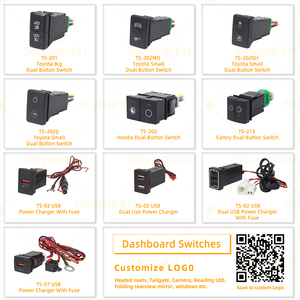 12V Led khác nhau biểu tượng kép đẩy thiết bị chuyển mạch biển Ô tô push button chuyển cho TOYOTA - Product Image 5