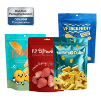 Op maat gemaakte kleine oplage FD fruitverpakking zakken, gratis ontwerp, staande ziplock zakken, food grade plastic snackzakjes, lage minimale bestelhoeveelheid