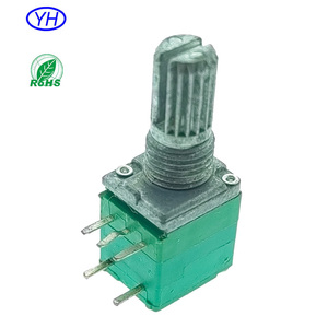 Yuwah OEM & ODM โพเทนชิโอมิเตอร์แบบหมุน5พิน9มม. 5K 10K 20K 100K 500K โพเทนชิโอมิเตอร์แบบติดตั้ง PCB เดี่ยวพร้อมสวิตช์เปิดปิด - Product Image 2