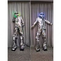 Costume de scène lumineux réfléchissant pour adulte, tenue de performance Alien avec technologie réfléchissante pour spectacle de bar et spectacle de danse rapide