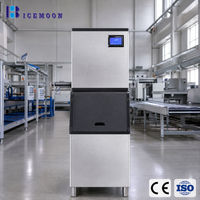 Machine à glaçons commerciale en acier inoxydable, production de 200 kg, stockage de 150 kg, refroidissement par air et eau, 110V-240V