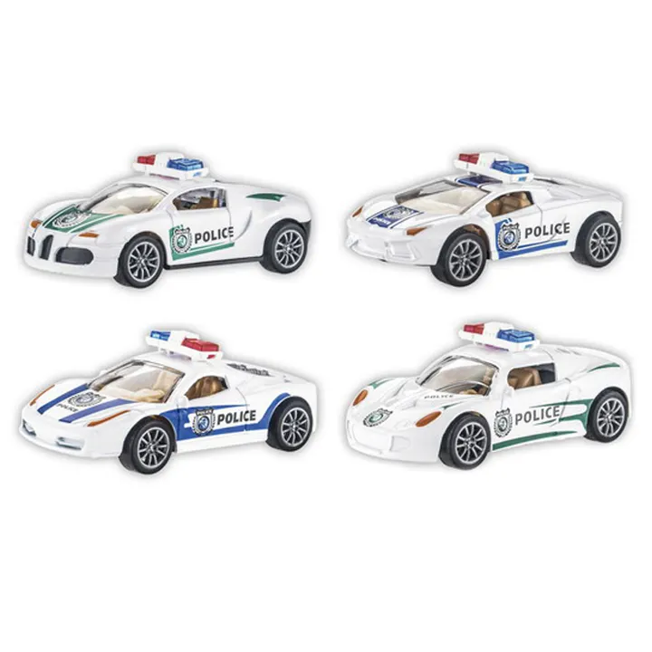 Custom Alloy Police Car Toy Mini Cartoon Pull Back Friction Police Die Cast Metal And Alloy Metal Car Toy
