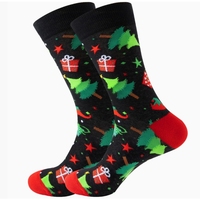 Chaussettes de Noël pour hommes, chaussettes amusantes et joyeuses, chaussettes de vacances folles, chaussettes en jacquard respirantes en coton d'hiver pour Noël