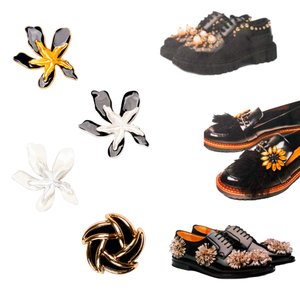 Decorazioni di Lusso in Lega a Forma di Fiore di Giglio Placcato Oro per <span class=keywords><strong>Scarpe</strong></span> da Donna, Accessori Classici per <span class=keywords><strong>Scarpe</strong></span>/<span class=keywords><strong>Sabo</strong></span>/Stivali - Product Image 1